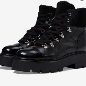 Steve Madden Black Platform Lace-Up Boots